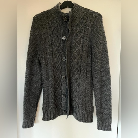 Button-down zipper knitted cardigan - Picture 4 of 9